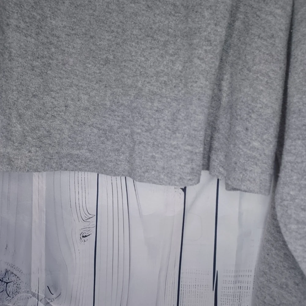 Madewell MWL gray cropped hooded cozy v-neck sweatshirt - Picture 11 of 12